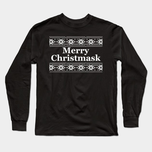 Christmas Merry Christmask Face Mask Long Sleeve T-Shirt by Yule